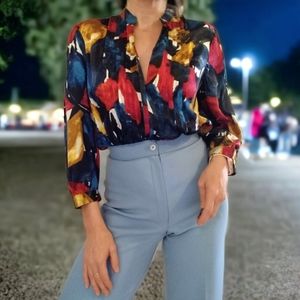 Vibrant Buttery Silk Blouse